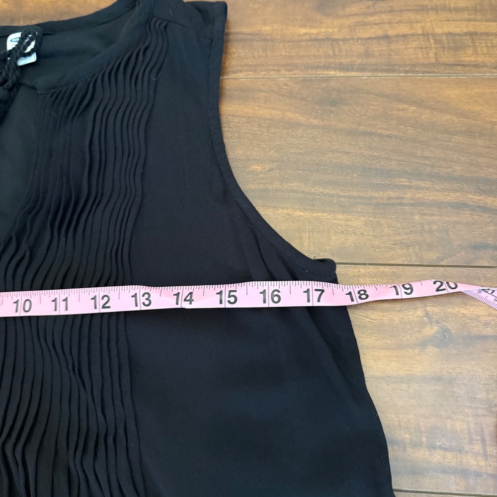 Old Navy Women's Black Sleeveless Dress Pleated V Neck Size M Casual‎ - Picture 10 of 11